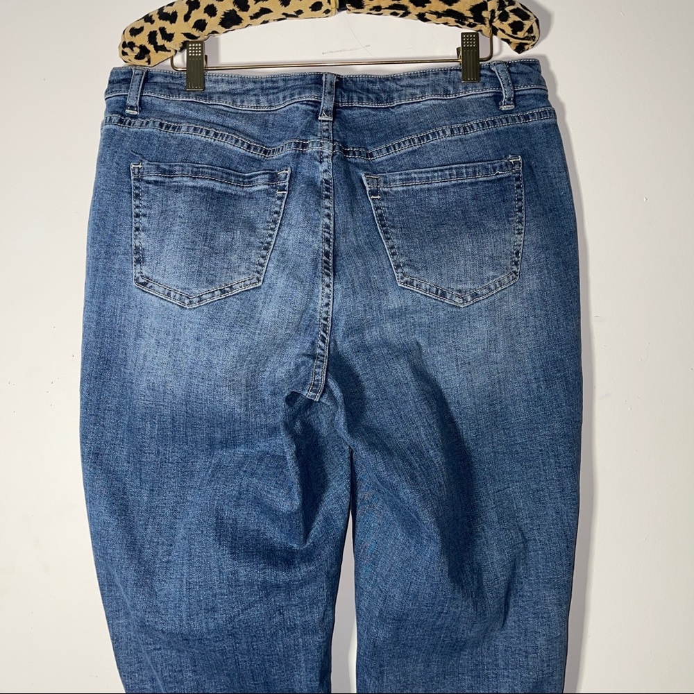 Lane Bryant Distressed Patchwork / Embroidered Ca… - image 8